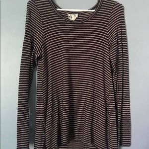 Navy and taupe waffle sweater